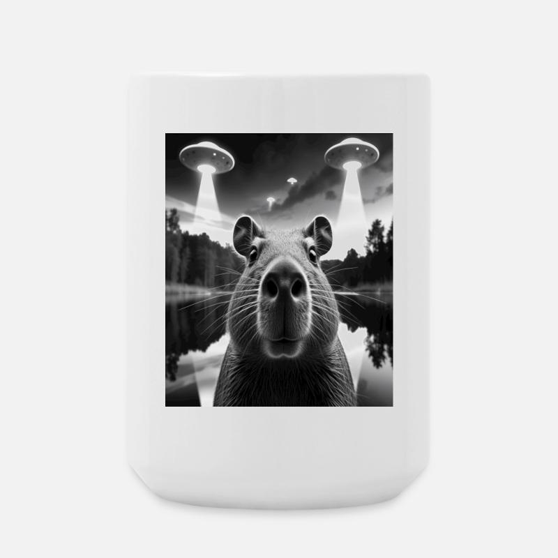 Alien Visuals and Mysterious Bison - Large Mug 440 ml - white