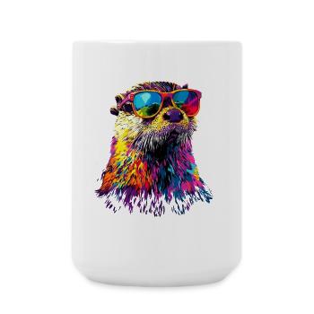 Loutre Loutre de mer Loutre Loutre Martre amour Loutre mignonne - Grande tasse 440 ml - blanc - Devant
