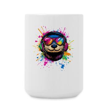 Loutre Loutre de mer Loutre Loutre Martre amour Loutre mignonne - Grande tasse 440 ml - blanc - Devant