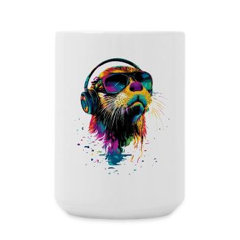 Loutre Loutre de mer Loutre Loutre Martre amour Loutre mignonne - Grande tasse 440 ml - blanc - Devant