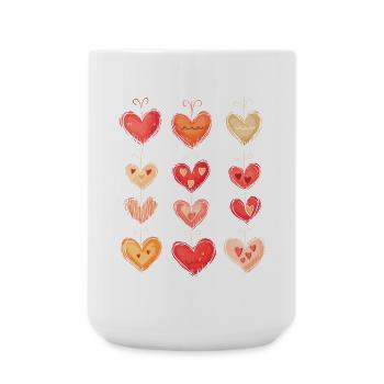 Heart Pattern Valentine's Day Heart Pattern Gift - Large Mug 440 ml - white - Front