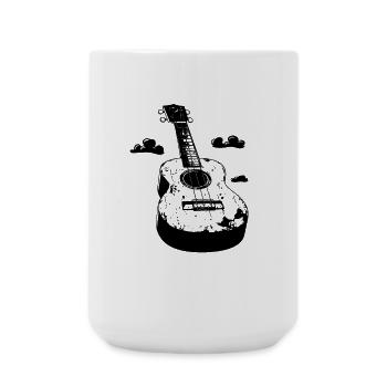 Ukulele Comic-Stil - Große Tasse 440 ml - Weiß - Vorne