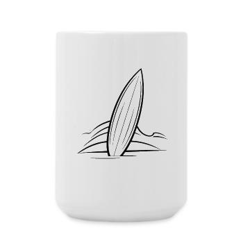 Surfbrett Zeichnung - Große Tasse 440 ml - Weiß - Vorne