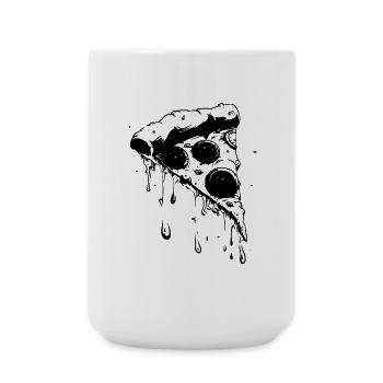 Pizza Piece Drawing - Large Mug 440 ml - white - Front