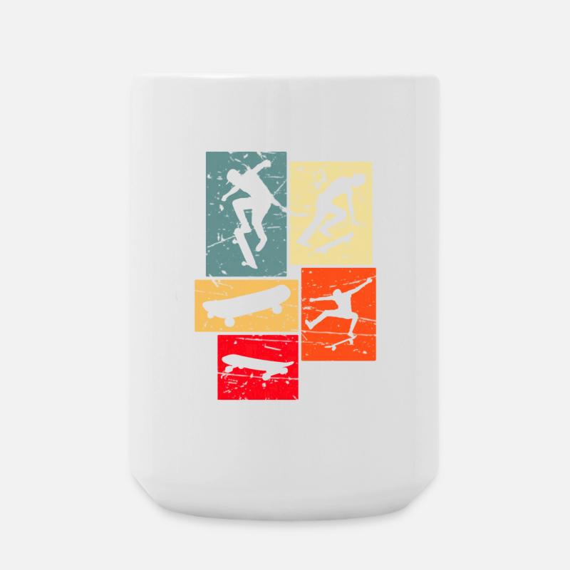 Skateboarding Retro - Large Mug 440 ml - white
