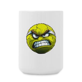 Evil Tennis Ball Cartoon - Large Mug 440 ml - white - Front