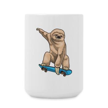 Skateur paresseux Skateboard - Grande tasse 440 ml - blanc - Devant