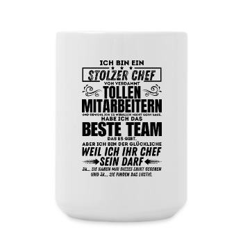 stolzer Chef von verdammt naiven Mitarbeitern - Große Tasse 440 ml - Weiß - Vorne