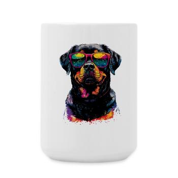Les chiens Rottweiler aiment les fiers amateurs de rottweiler - Grande tasse 440 ml - blanc - Devant