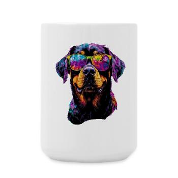Les chiens Rottweiler aiment les fiers amateurs de rottweiler - Grande tasse 440 ml - blanc - Devant