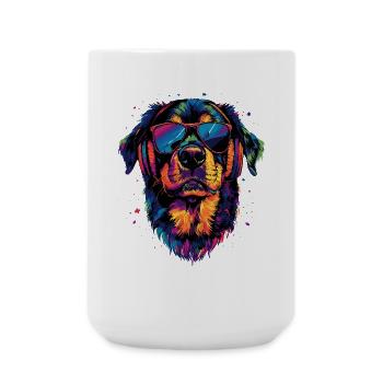 Les chiens Rottweiler aiment les fiers amateurs de rottweiler - Grande tasse 440 ml - blanc - Devant