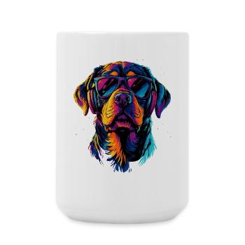 Les chiens Rottweiler aiment les fiers amateurs de rottweiler - Grande tasse 440 ml - blanc - Devant