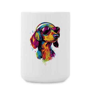 Dackel Dachshund Zwergdackel Dackelclub Teckel - Große Tasse 440 ml - Weiß - Vorne