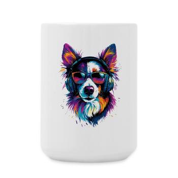 border collie chien amant chiot mignon collies - Grande tasse 440 ml - blanc - Devant
