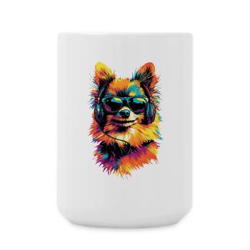 Poméranien Poméranien Poméranien Spitz allemand doux - Grande tasse 440 ml - blanc - Devant