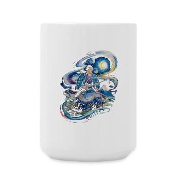 Samurai Ronin mount fuji japanese - Large Mug 440 ml - white - Front
