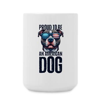 Pitbull Mom Patriotic Lustiges 4th of July - Große Tasse 440 ml - Weiß - Vorne
