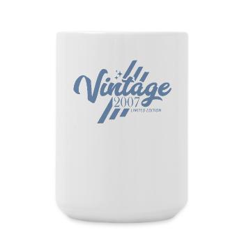 Geburtstag Vintage Jahrgang Retro 2007 - Große Tasse 440 ml - Weiß - Vorne