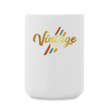Geburtstag Vintage Jahrgang Retro 2007 - Große Tasse 440 ml - Weiß - Vorne