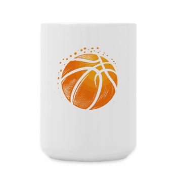 Graphique de ballon de basket-ball - Grande tasse 440 ml - blanc - Devant