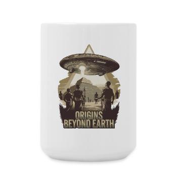 Origins Beyond Earth UFO Ancient Myth - Large Mug 440 ml - white - Front