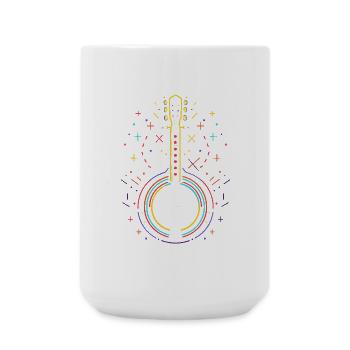 Banjo Line Art - Large Mug 440 ml - white - Front