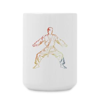 Karate Junge Skizze Vintage - Große Tasse 440 ml - Weiß - Vorne