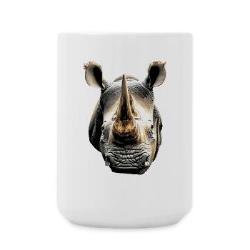 Nashorn Rhinozeros Afrika Safari Nashörner Rhino - Große Tasse 440 ml - Weiß - Vorne