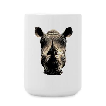 Nashorn Rhinozeros Afrika Safari Nashörner Rhino - Große Tasse 440 ml - Weiß - Vorne