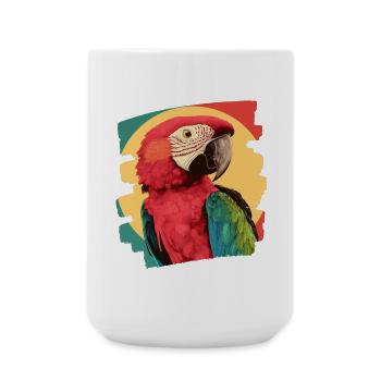Papagei Retro - Große Tasse 440 ml - Weiß - Vorne