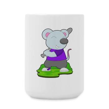 Maus Baseball Baseballschläger - Große Tasse 440 ml - Weiß - Vorne