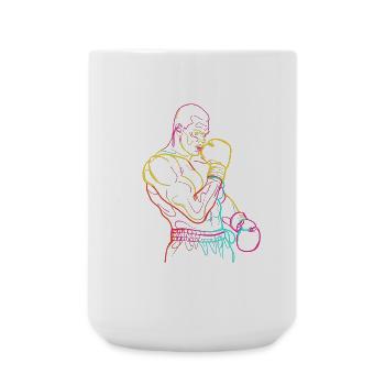 Boxer Skizze - Große Tasse 440 ml - Weiß - Vorne