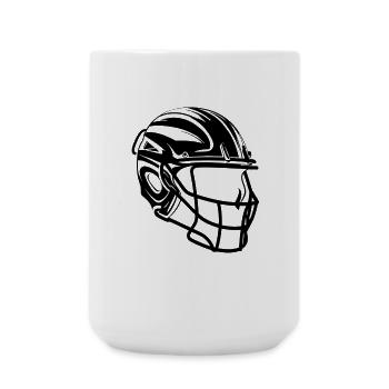 Dessin d’un casque de crosse - Grande tasse 440 ml - blanc - Devant