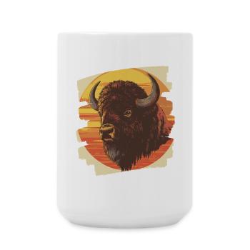 Bison Rétro - Grande tasse 440 ml - blanc - Devant