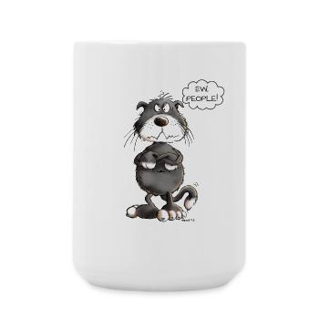 Grumpy Ew People Cat Saying Cats - Large Mug 440 ml - white - Front
