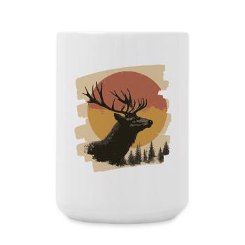 Elch Retro - Große Tasse 440 ml - Weiß - Vorne