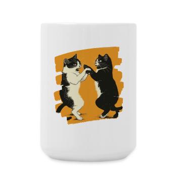 Japanese Cats Fight - Large Mug 440 ml - white - Front