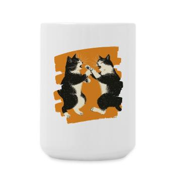 Japanese Cats Fight - Large Mug 440 ml - white - Front