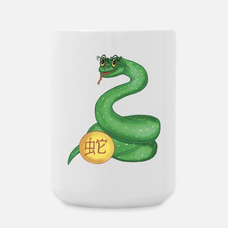 Chinesisches Tierkreiszeichen Schlange - Große Tasse 440 ml - Weiß