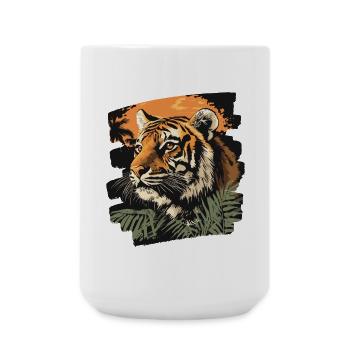 Tigre Rétro - Grande tasse 440 ml - blanc - Devant