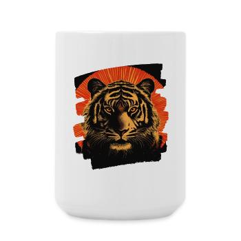 Tigre Rétro - Grande tasse 440 ml - blanc - Devant