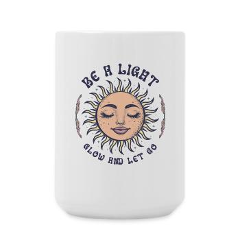 Boho Soleil Spiritualité Bohème Visage Soleil - Grande tasse 440 ml - blanc - Devant