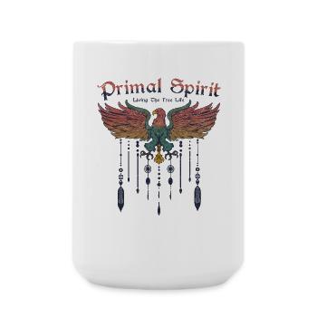 Primal Spirit Boho Adler Vogel Bohemian Freiheit - Große Tasse 440 ml - Weiß - Vorne