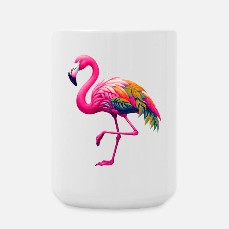 Flamingo - Große Tasse 440 ml - Weiß