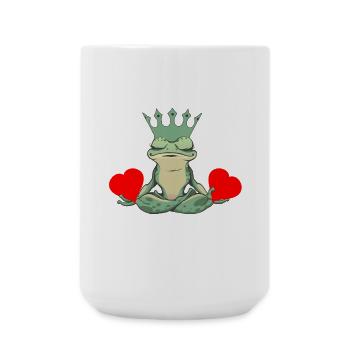 Valentin Frosch Frösche Herz Kröte König - Große Tasse 440 ml - Weiß - Vorne