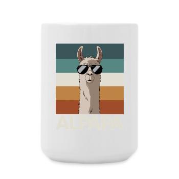 Papa Alpaga Papa Drôle Lama Cadeau de Fête des Pères - Grande tasse 440 ml - blanc - Devant