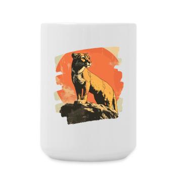 Lion from mountain Retro - Large Mug 440 ml - white - Front