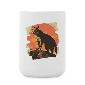 Lion from mountain Retro - Large Mug 440 ml - white - Front