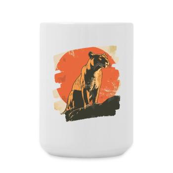 Lion from mountain Retro - Large Mug 440 ml - white - Front