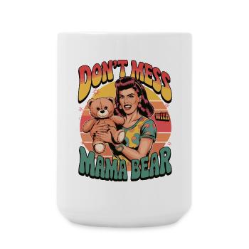 Ne plaisantez pas avec Mama Bear Cadeau Drôle Rétro - Grande tasse 440 ml - blanc - Devant
